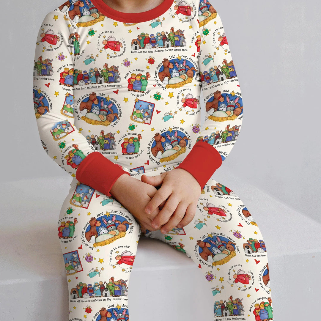 Zweiteiliges Langarm-Pyjama-Set mit Sommerfrüchten