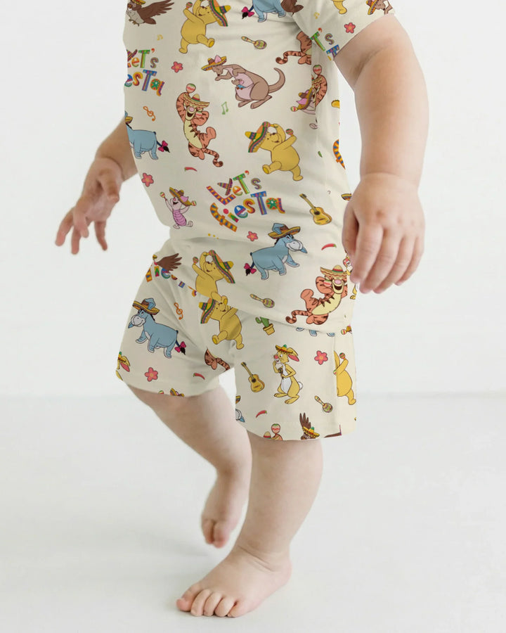 Let's Fiesta Bamboo Two Piece Short Sleeve Shorts Pajama Set