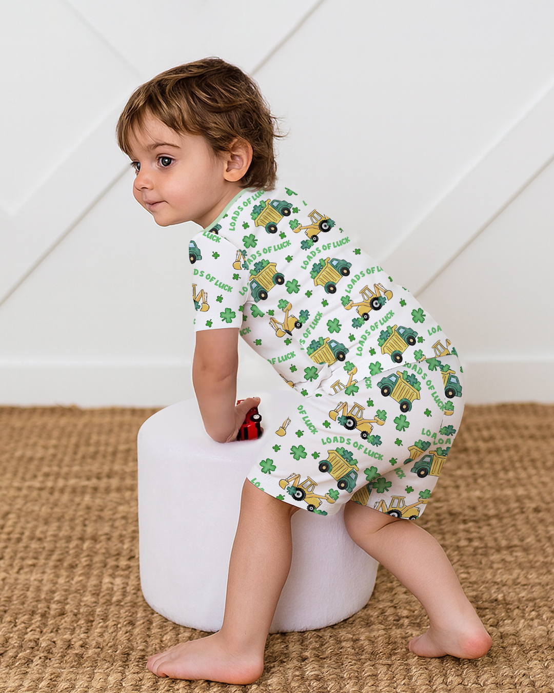 Loads Of Luck Two Piece Short Sleeve Shorts Pajama Set