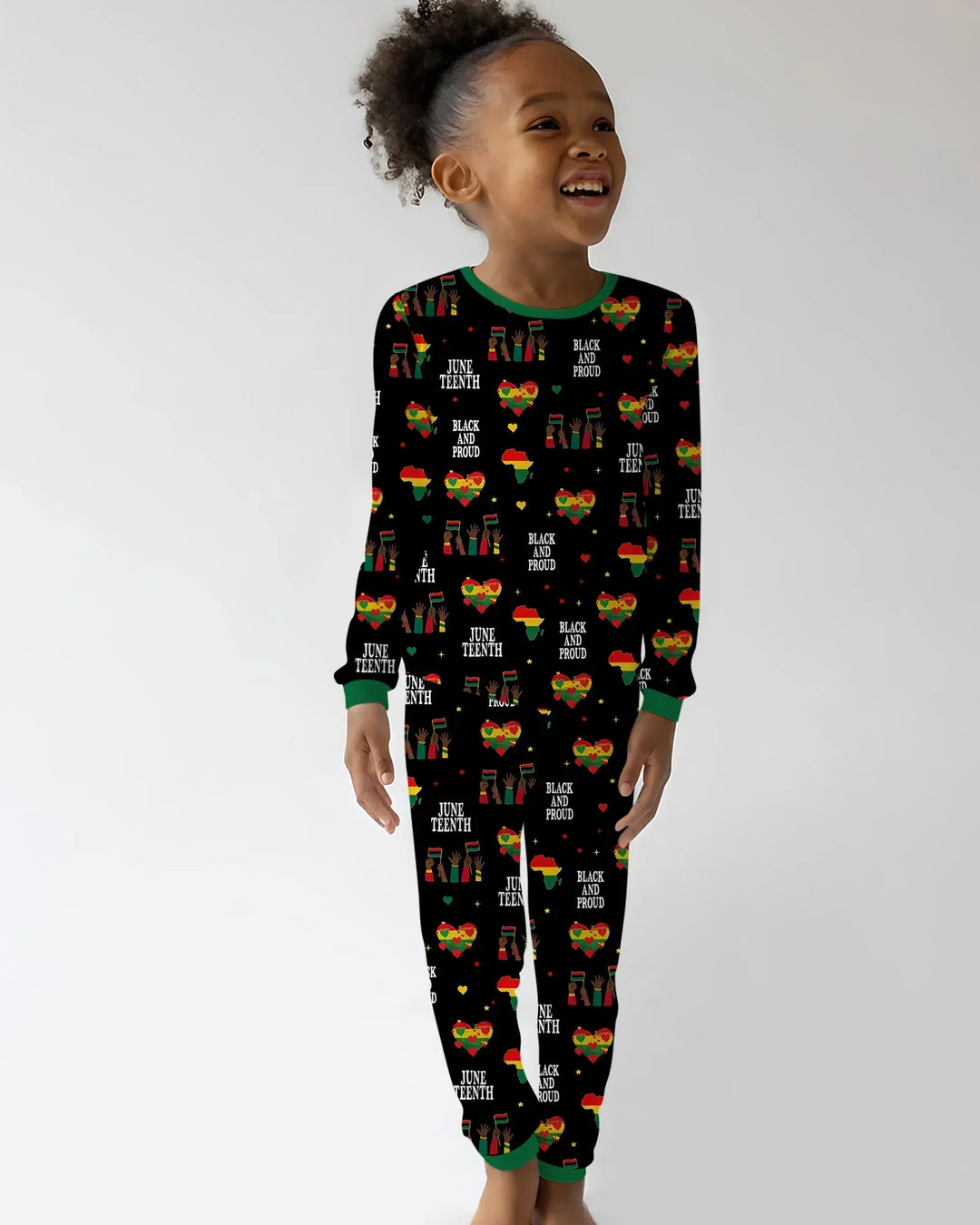 Juneteenth Black and Proud Bamboo Two Piece Long Sleeve Pajama Set