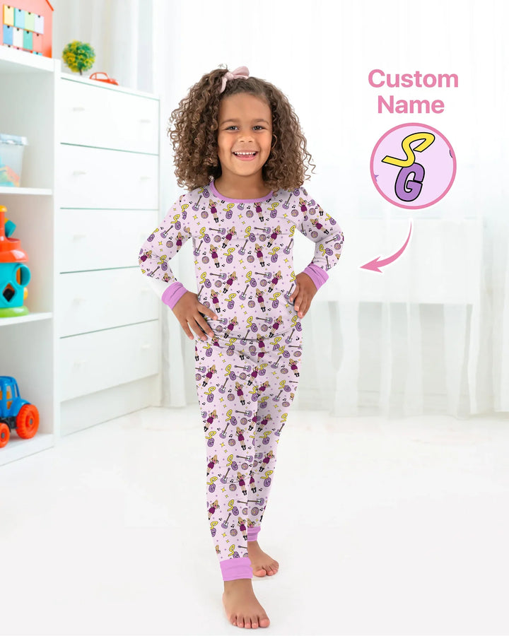 Zweiteiliges Langarm-Pyjama-Set mit Sommerfrüchten