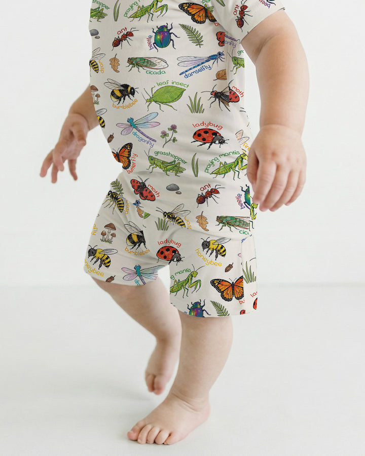 Bug Learning Bamboo Two Piece Short Sleeve Shorts Pajama Set
