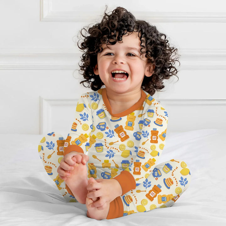 Honey Bear Bottle Two Piece Long Sleeve Pajama Set