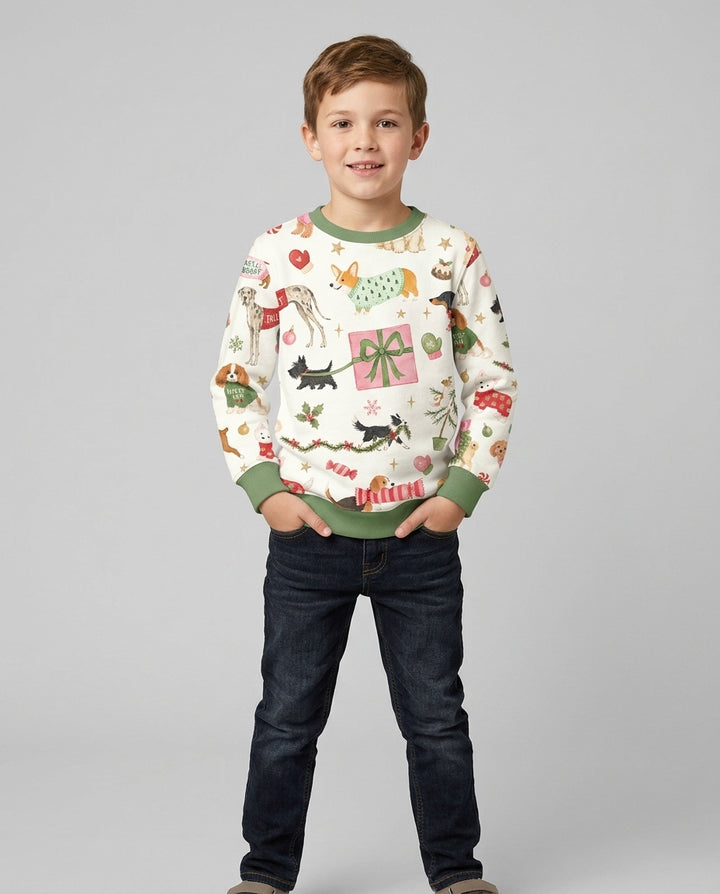 Festive Dog Merry Woofmas Bamboo Crewneck Sweatshirt