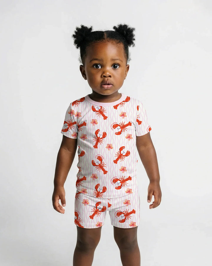 Crawfish Pinch Bamboo Two Piece Short Sleeve Shorts Pajama Set
