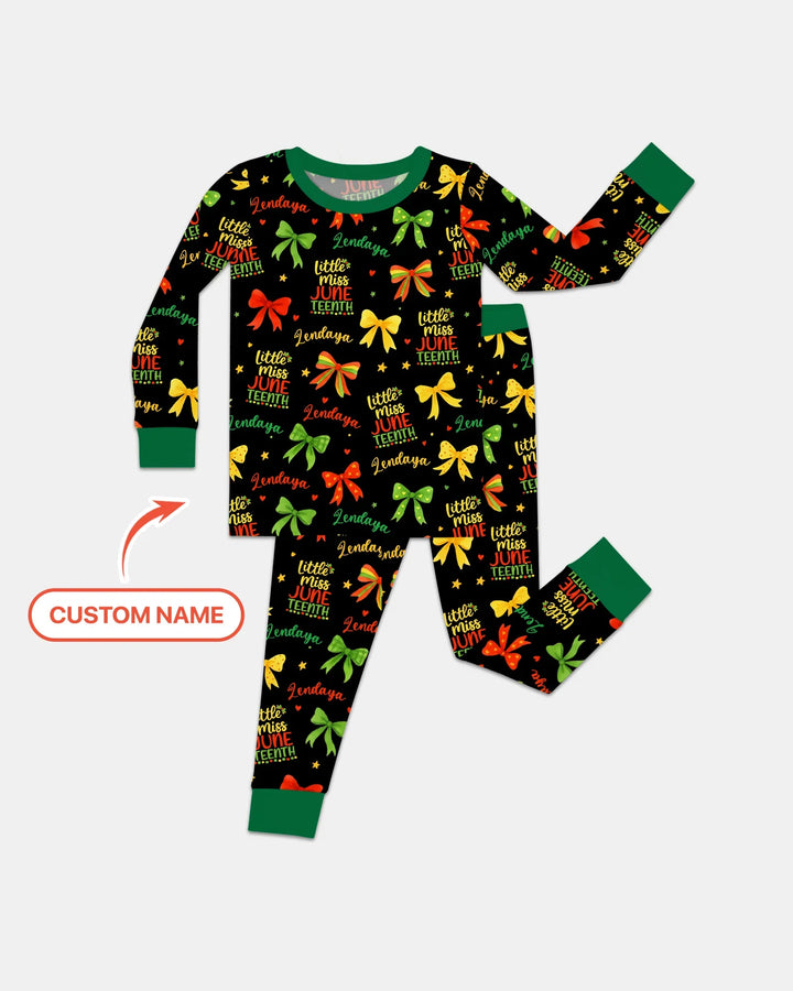 Little Miss Juneteenth Bamboo Two Piece Long Sleeve Pajama Set