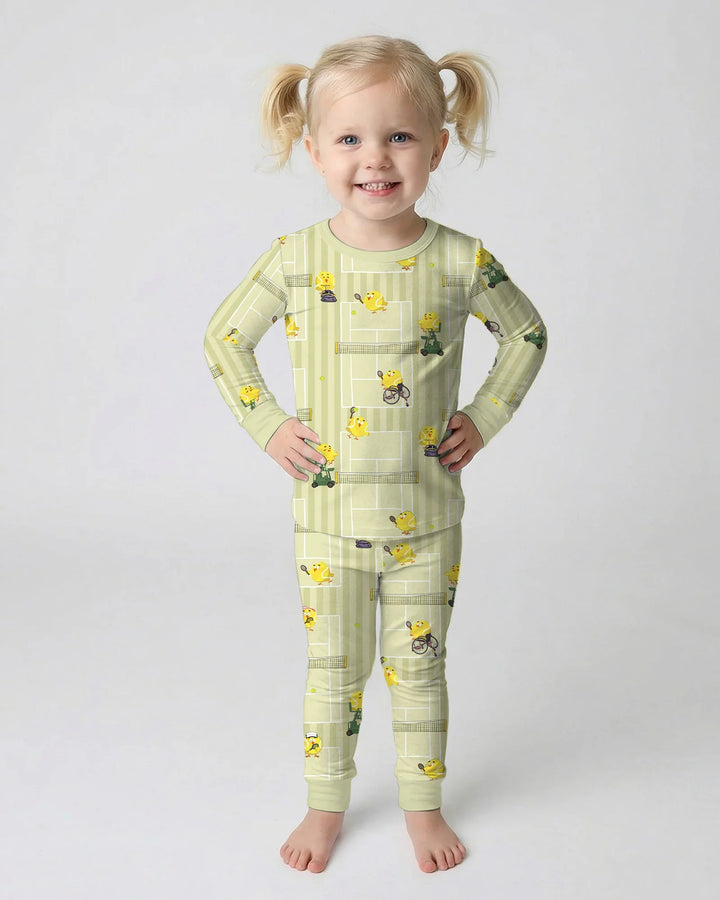 Tennis Bamboo Two Piece Long Sleeve Pajama Set