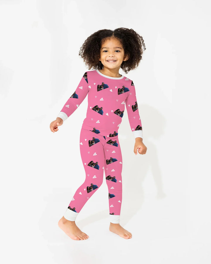 Custom Face All Over Bamboo Two Piece Long Sleeve Pajama Set