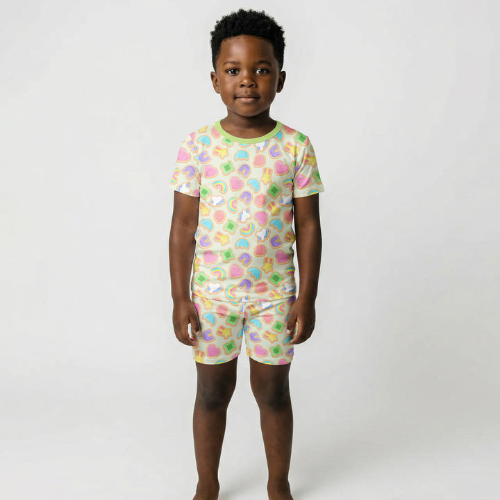 Lucky Marshmallow Cookies Two Piece Short Sleeve Shorts Pajama Set
