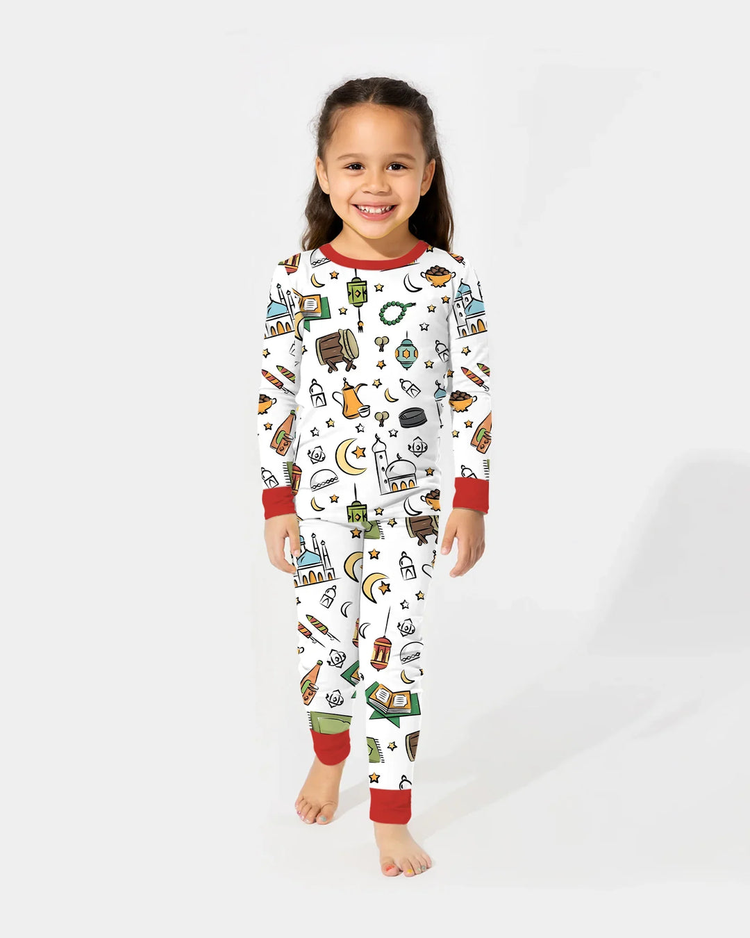 Zweiteiliges Langarm-Pyjama-Set mit Sommerfrüchten