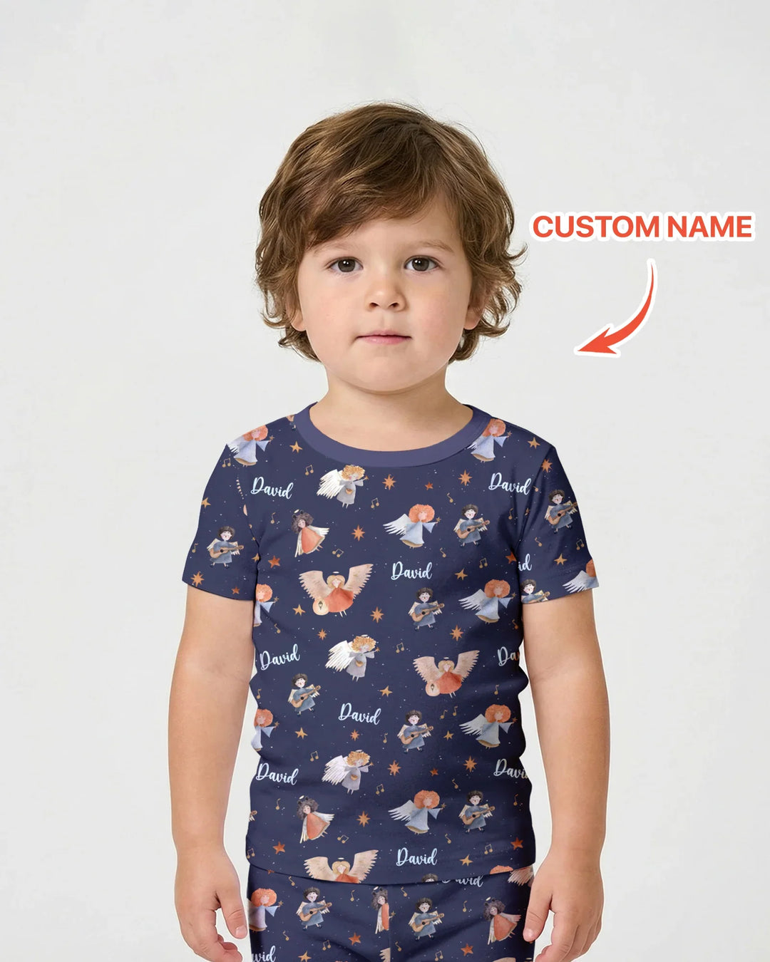 Guardian Angels Custom Name Bamboo Two Piece Short Sleeve Shorts Pajama Set