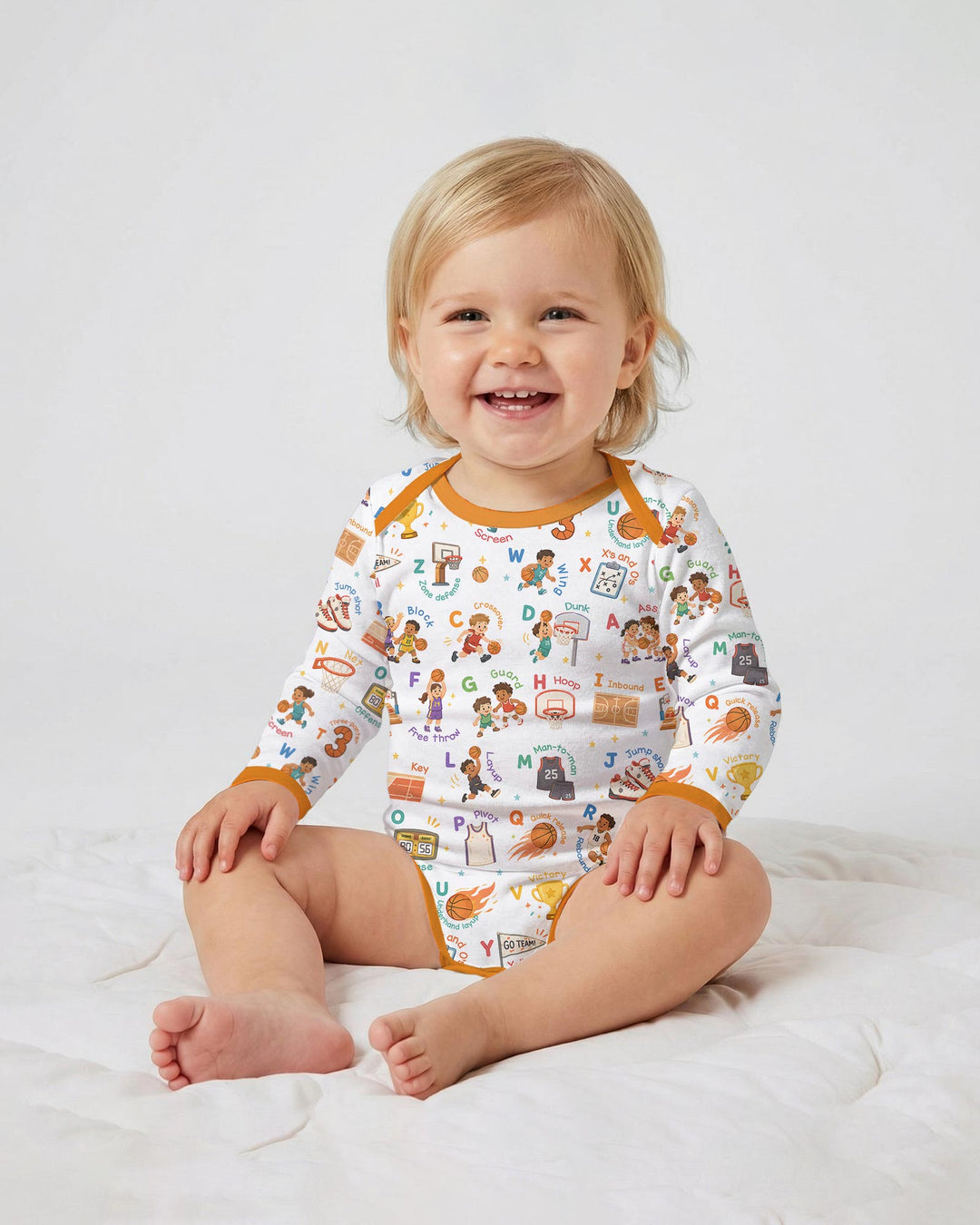 Basketball Alphabet Bamboo Bodysuit