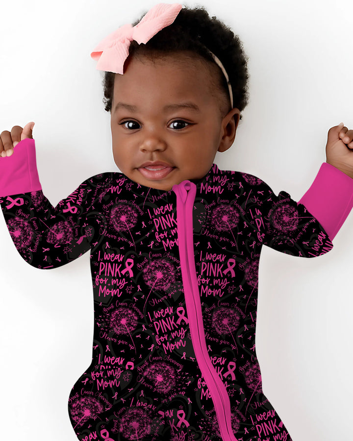 I Wear Pink For My Mom Bamboo Convertible Zippy