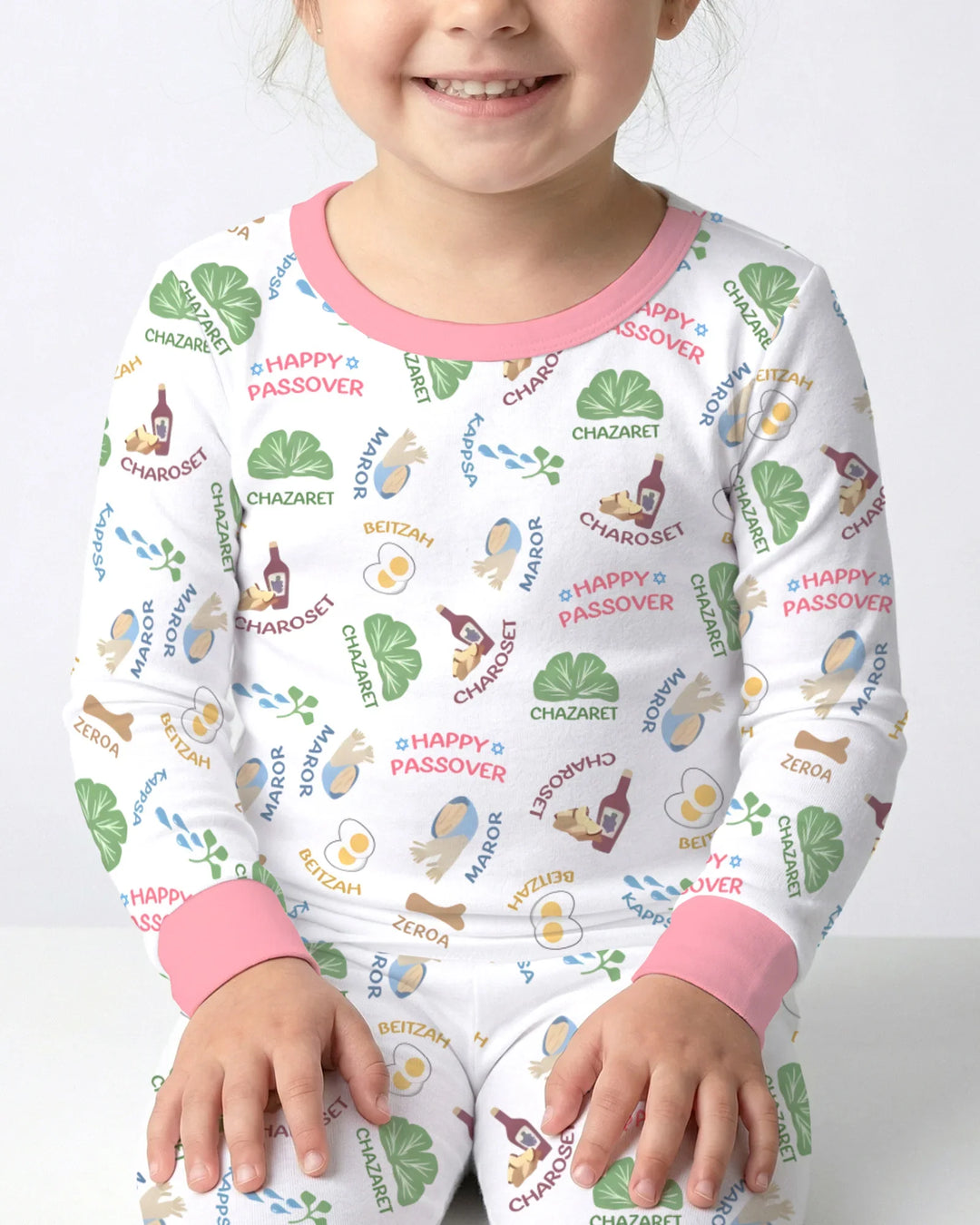 Happy Passover Matching Family Two Piece Long Sleeve Pajama Set