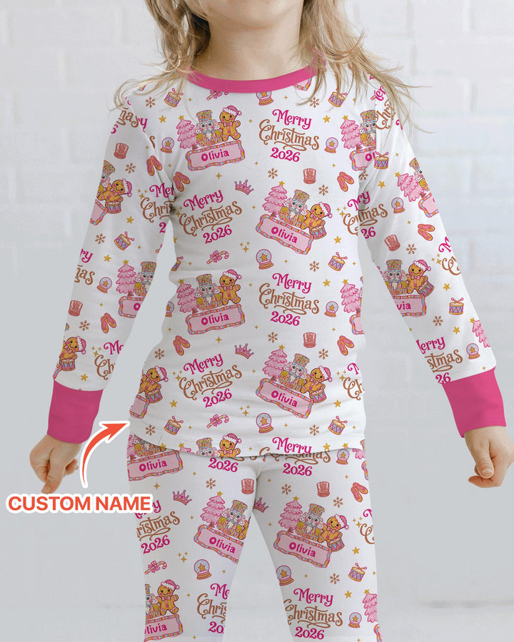 Custom Name Nutcracker Christmas Tale Bamboo Two Piece Long Sleeve Pajama Set