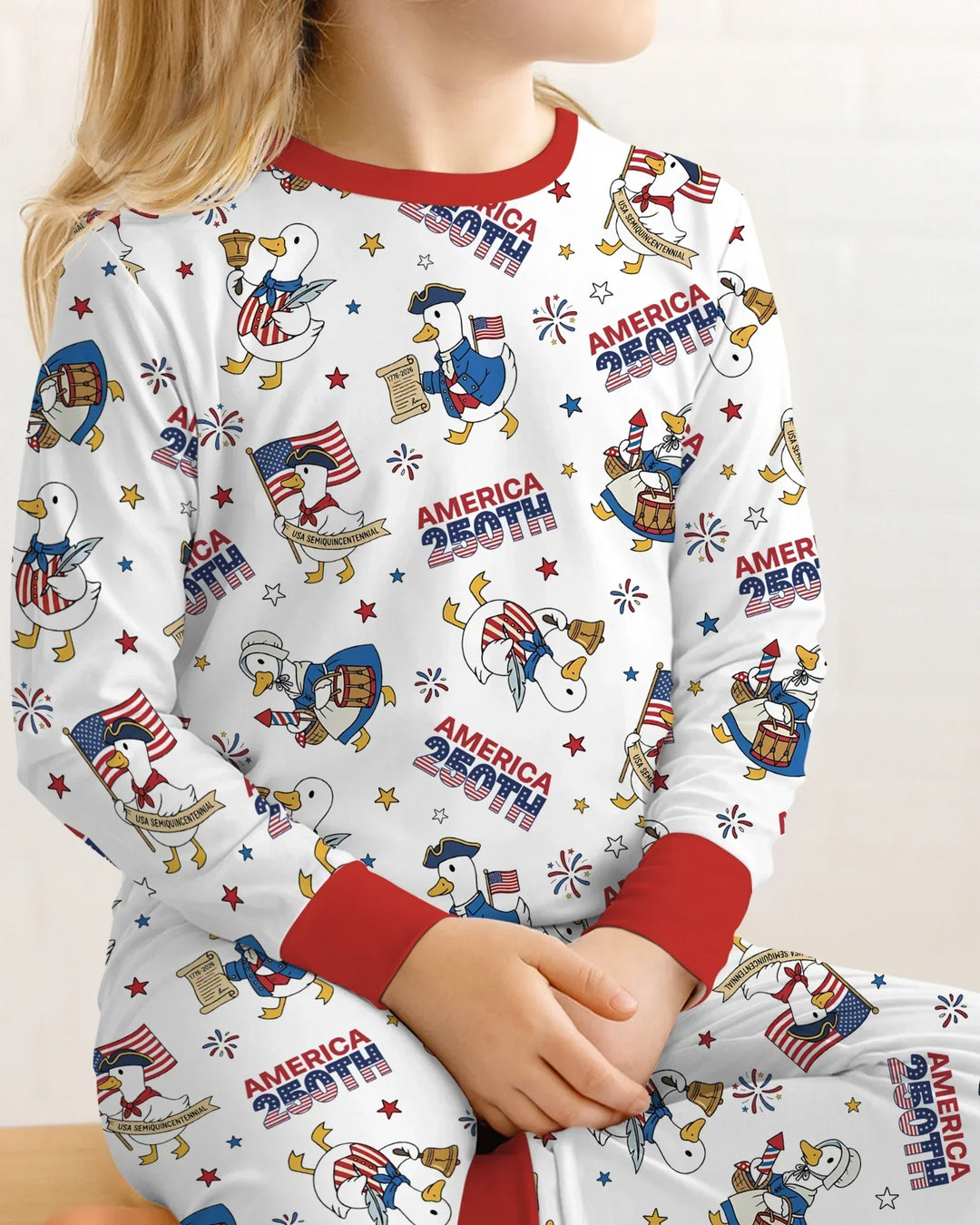Patriotic Goose Celebrating 250 Years Two Piece Long Sleeve Pajama Set