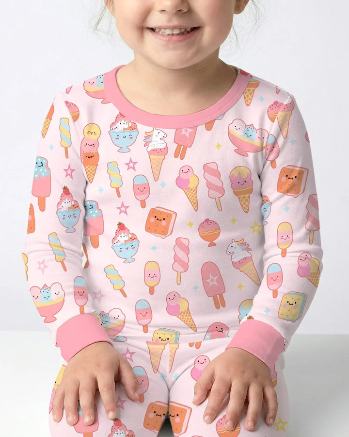 American Ice cream Two Piece Long Sleeve Pajama Set
