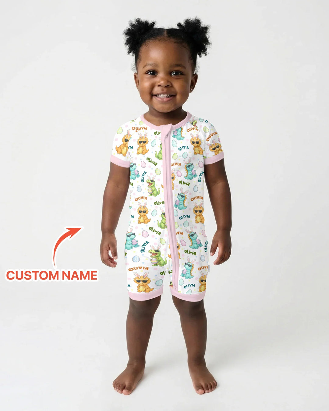 Custom Name Dinosaur on the Hunt Shorty Zippy