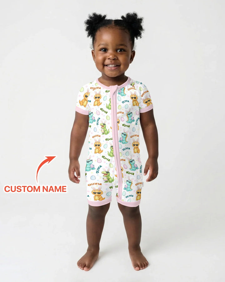 Custom Name Dinosaur on the Hunt Shorty Zippy