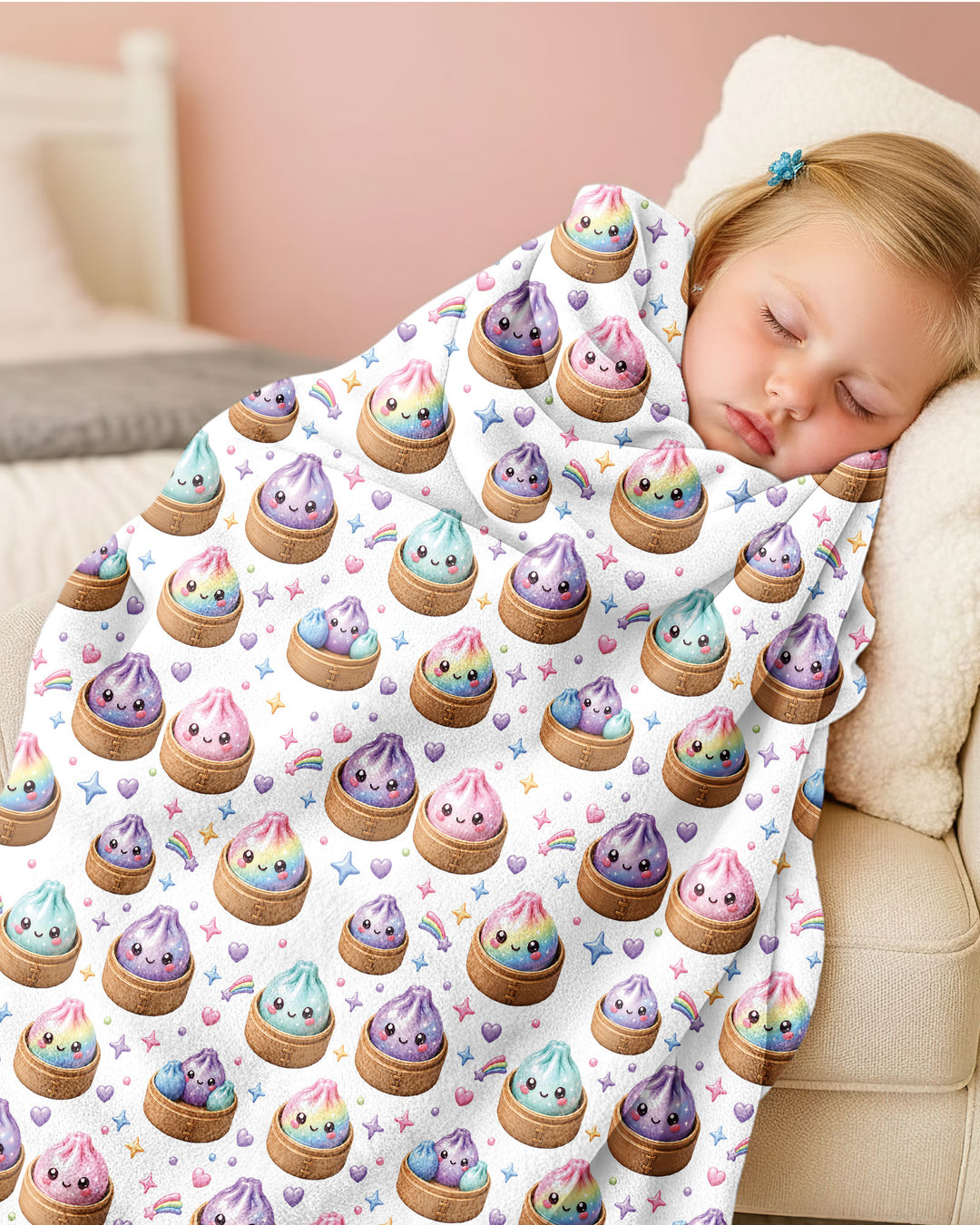 Cute Glitter Dumpling Bamboo Blanket