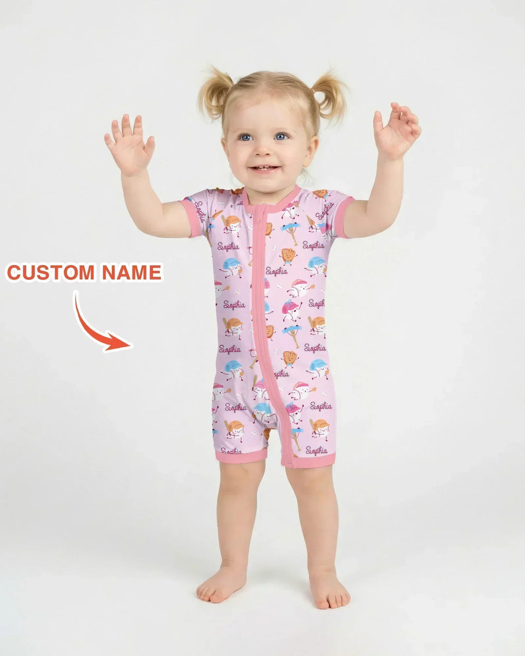 Custom Name Ballparl Family Matching Bamboo Shorty Zippy