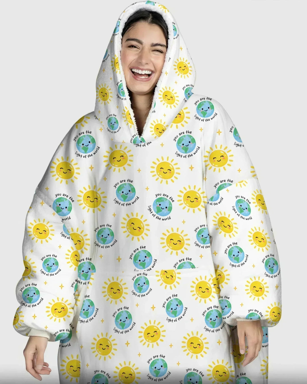 Matthew 5:14 Light of the World Wearable Bamboo Blanket Hoodie