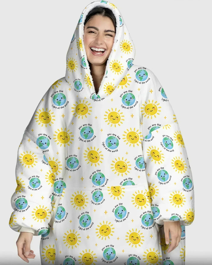 Matthew 5:14 Light of the World Wearable Bamboo Blanket Hoodie