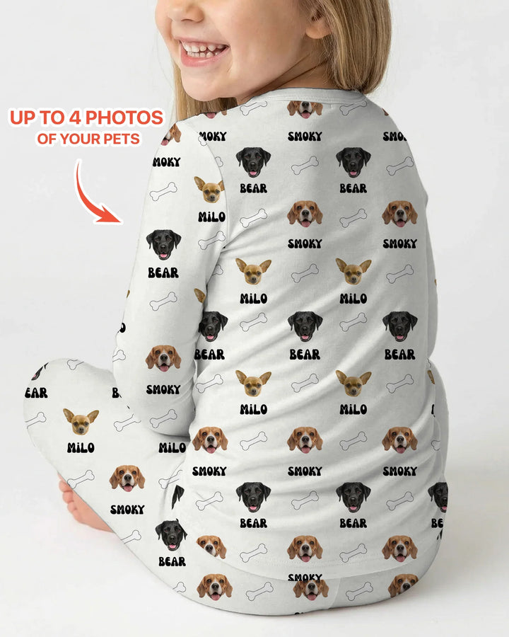 Custom Name and Pet Photos Two Piece Long Sleeve Pajama Set