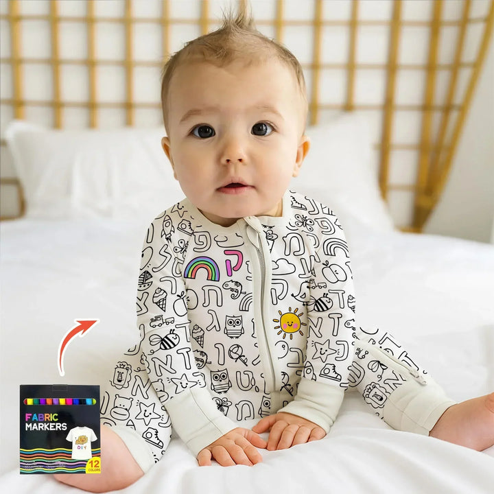 Gerippte Babykleidung mit individuellem Foto - Weich &amp; Skizzenhaft