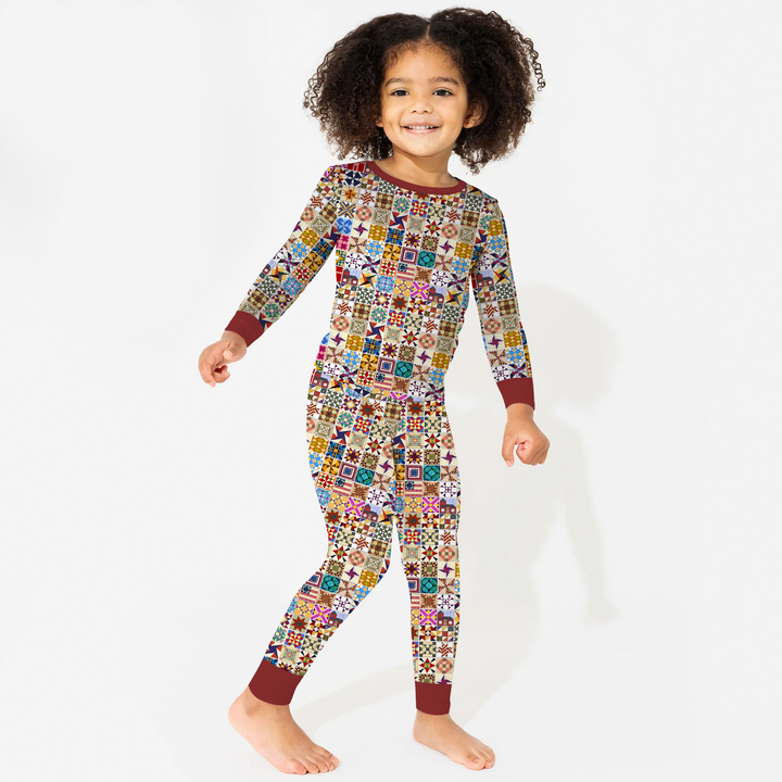 Heritage Quilt Two Piece Long Sleeve Pajama Set