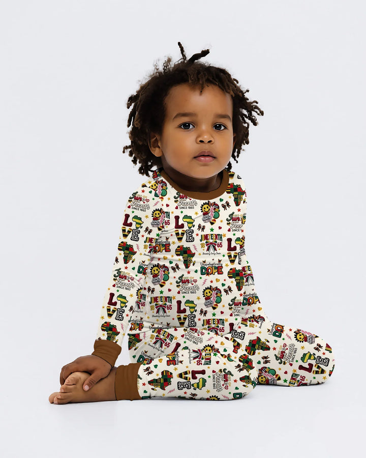 Juneteenth Breaking Every Chain Bamboo Two Piece Long Sleeve Pajama Set