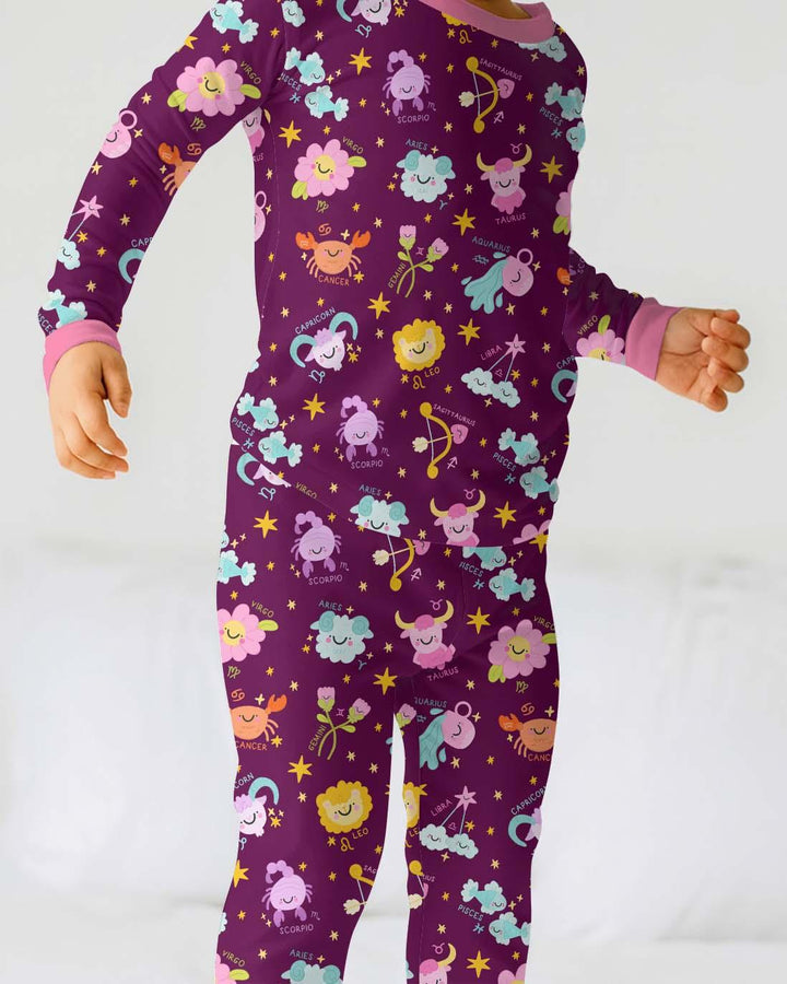 Zodiac Signs Two Piece Long Sleeve Pajama Set