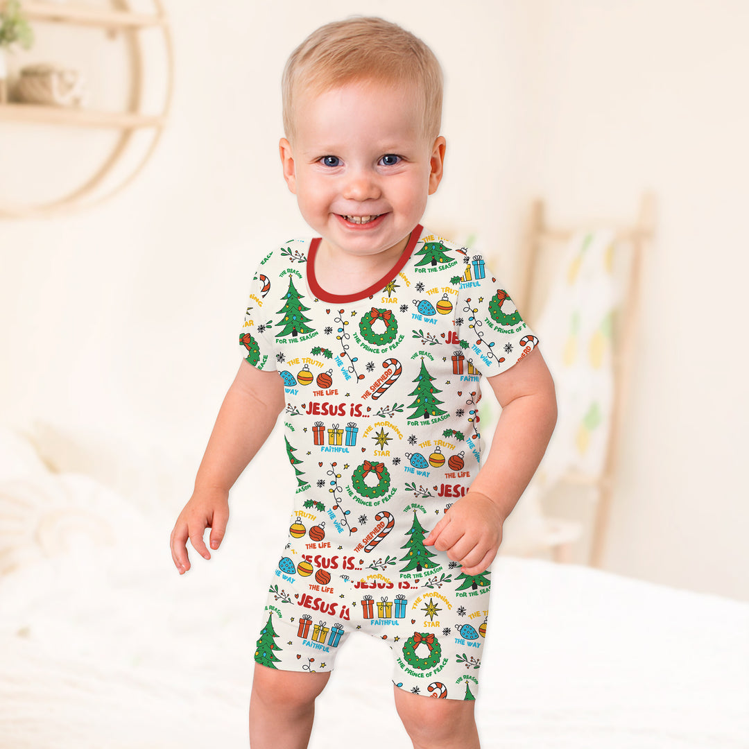 Jesus Is The Reason For The Season Two Piece Short Sleeve Shorts Pajama Set