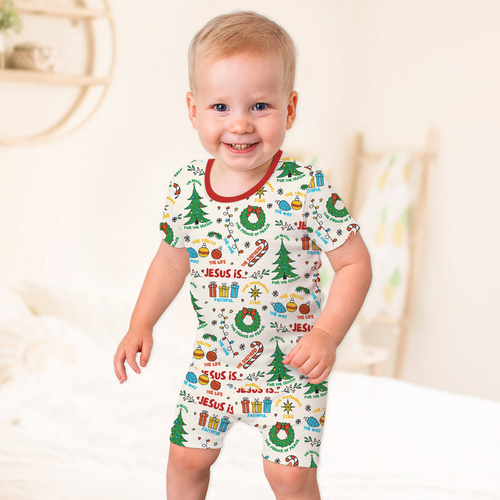 Jesus Is The Reason For The Season Two Piece Short Sleeve Shorts Pajama Set