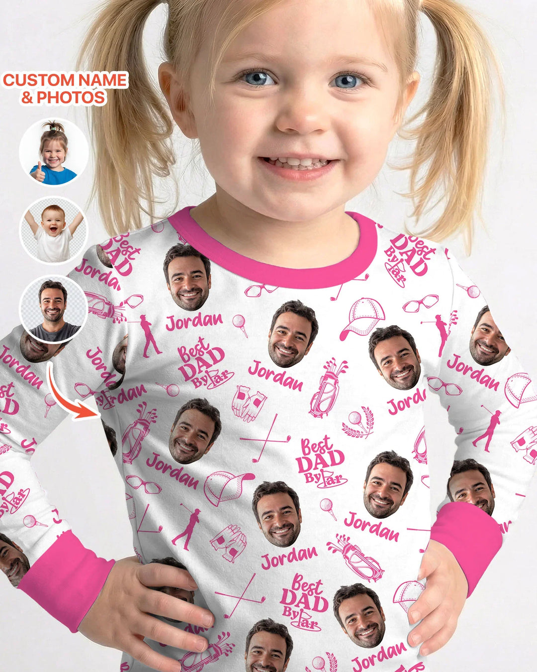 Custom Photo Best Dad By Par Bamboo Two Piece Long Sleeve Pajama Set