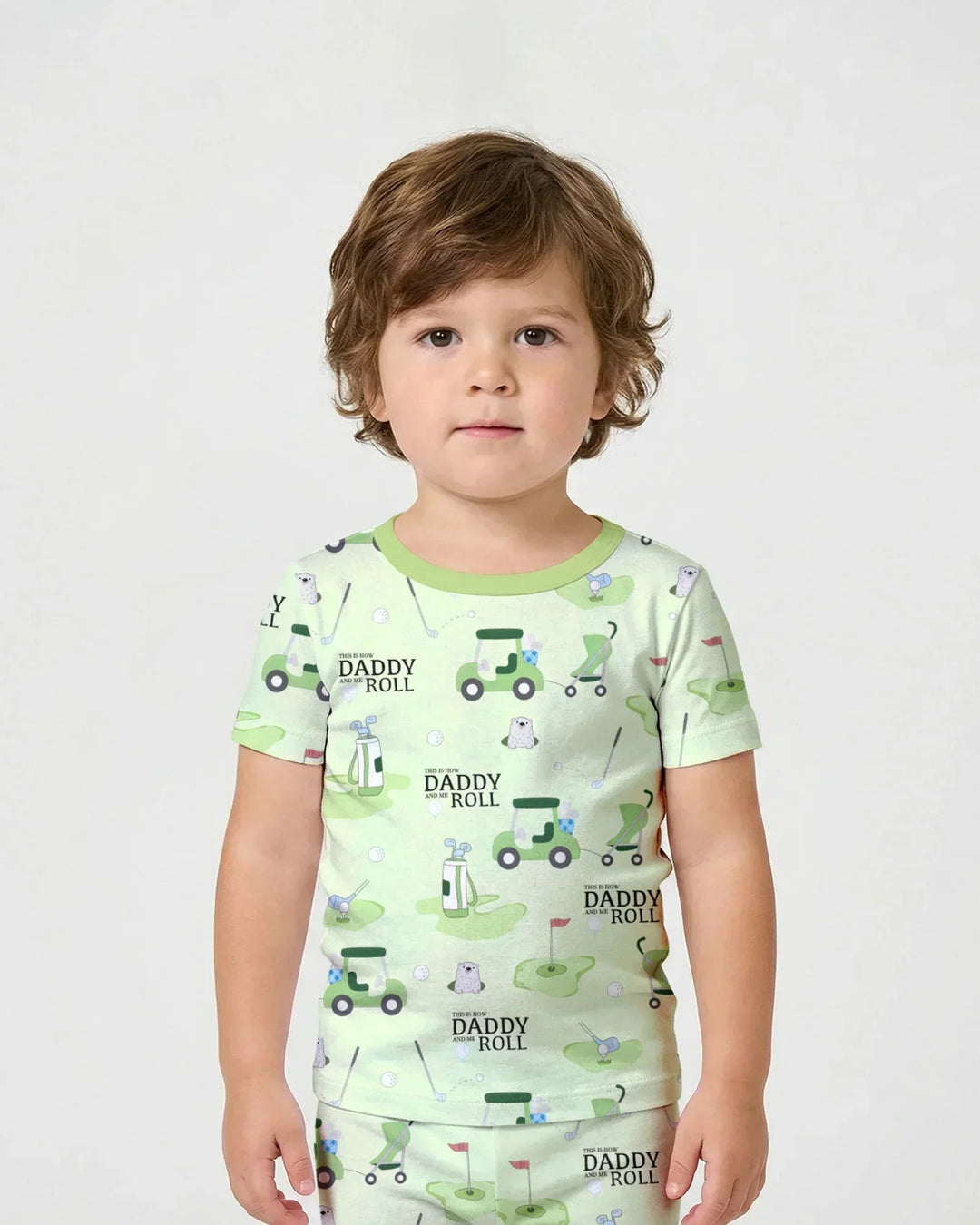 Daddy Golf Team Two Piece Short Sleeve Shorts Pajama Set