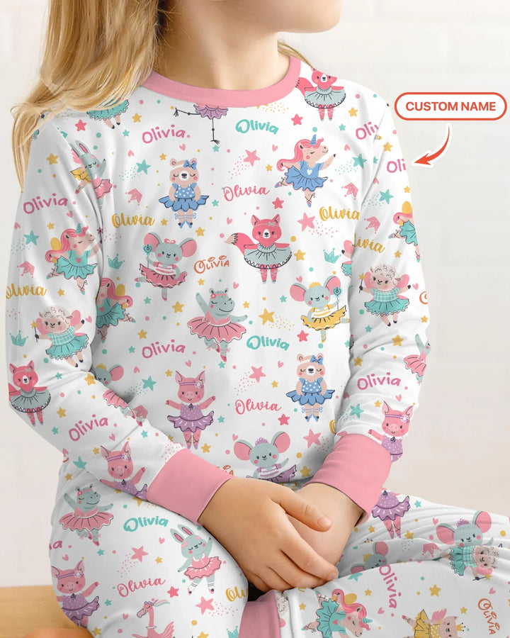 Zweiteiliges Langarm-Pyjama-Set mit Sommerfrüchten