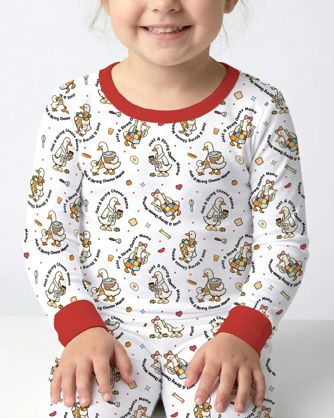Just A String Cheese Mama Era Mommy & Me Bamboo Two Piece Long Sleeve Pajama Set