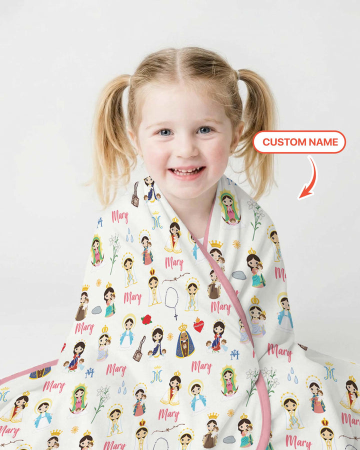 Custom Name Mother Mary Blanket