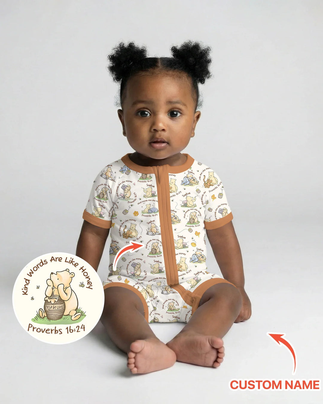 Kind Words Are Like Honey Custom Name Bamboo Shorty Zippy