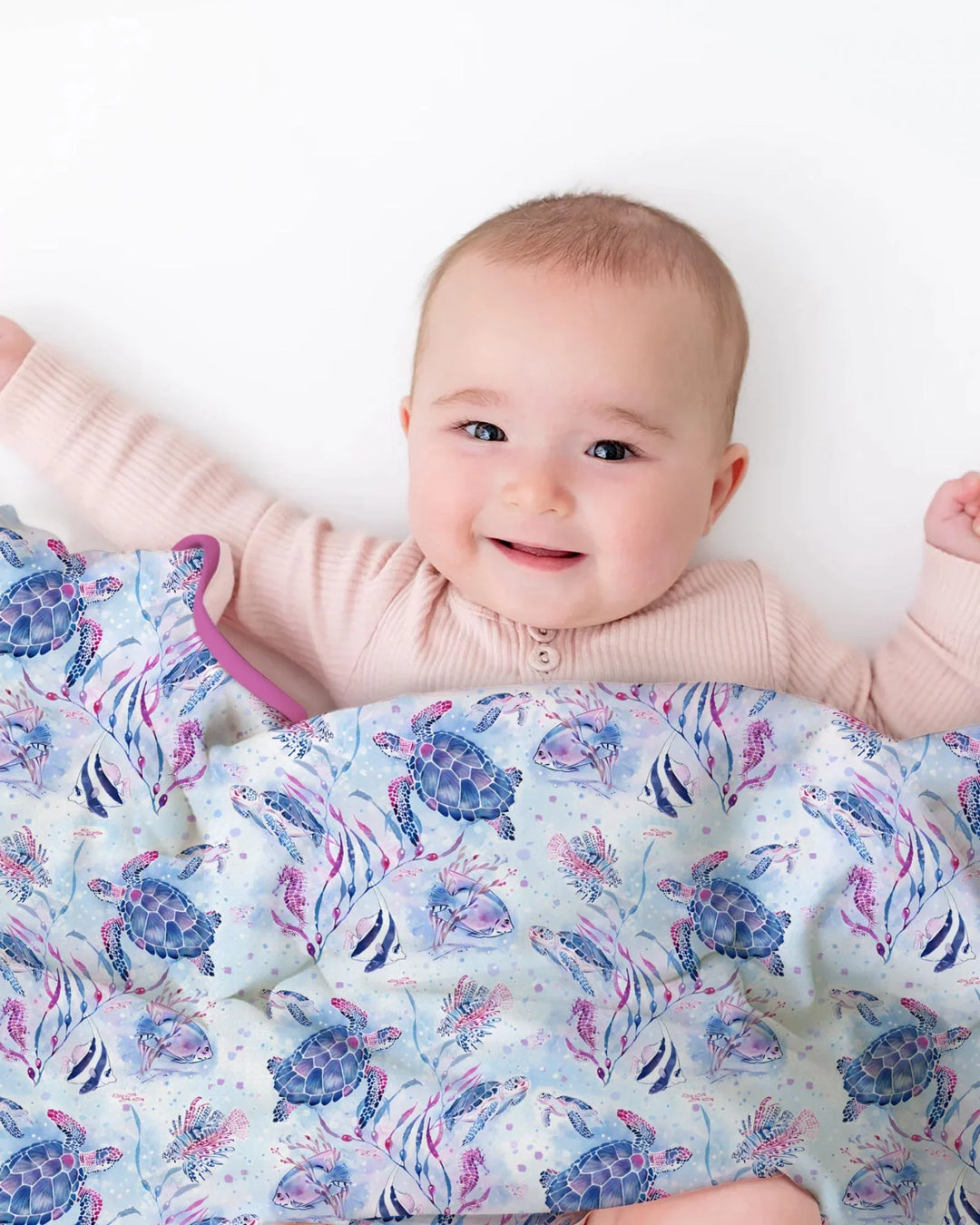 Little Turtles Family Matching Bamboo Blanket