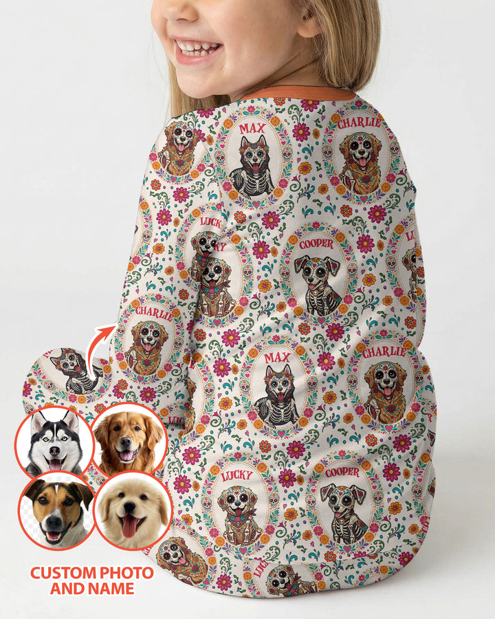 Hispanic Floral Dog Bamboo Two Piece Long Sleeve Pajama Set