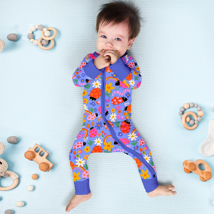 Lady Bugs Convertible Zippered Romper