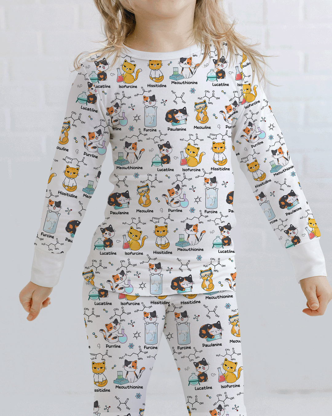 Biochemistry Cat Bamboo Two Piece Long Sleeve Pajama Set