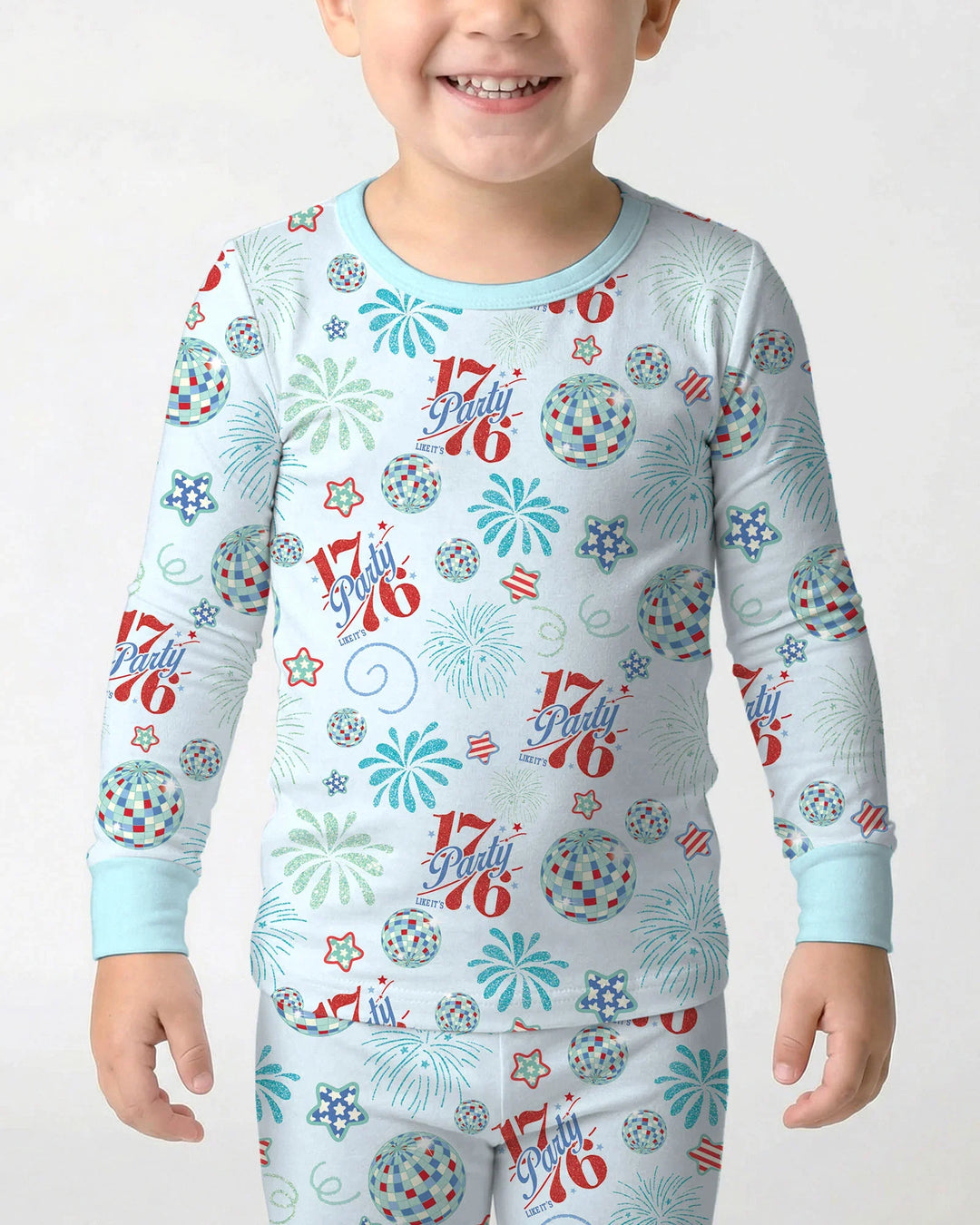 Land Of Free Family Matching Bamboo Two Piece Long Sleeve Pajama Set