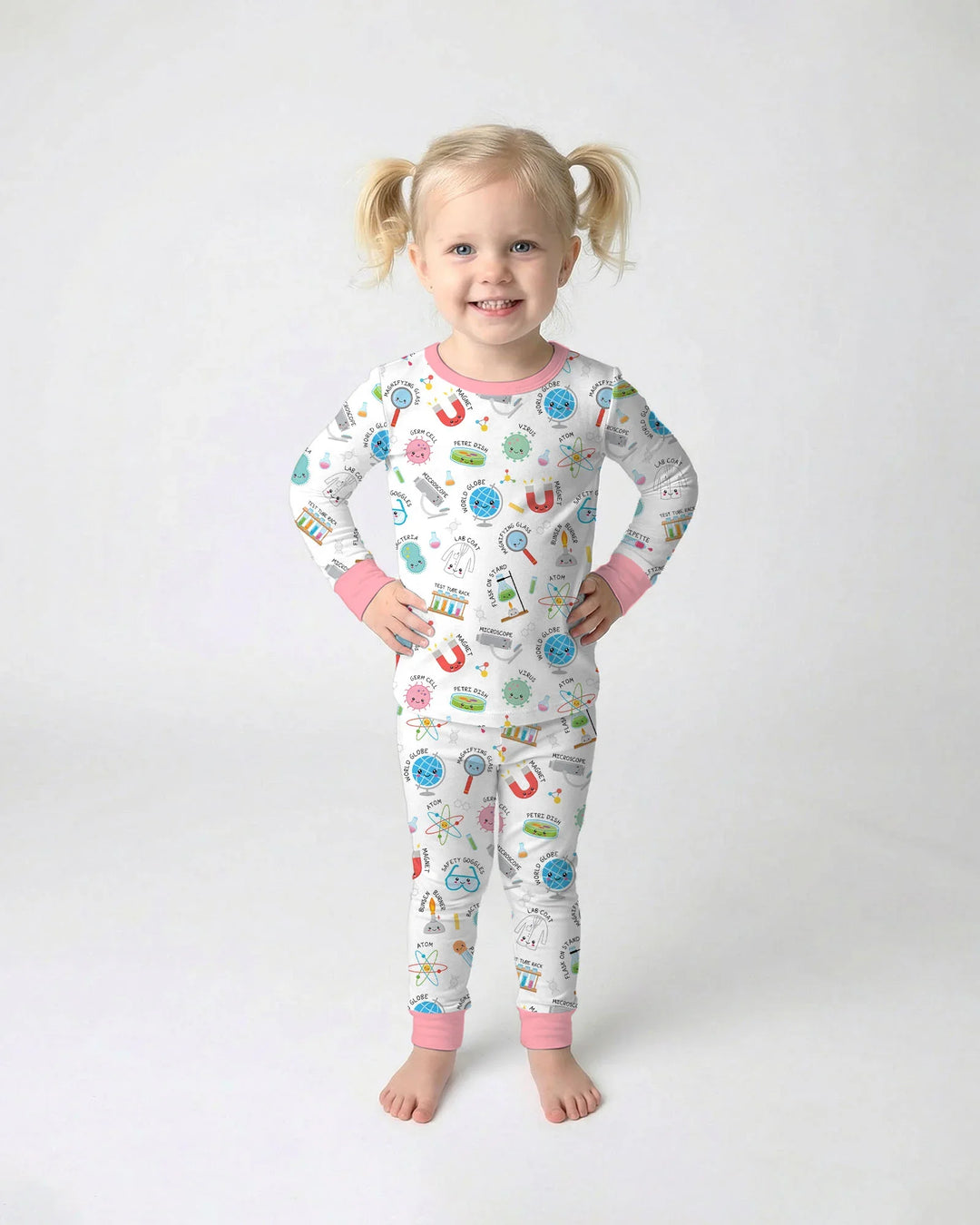 Zweiteiliges Langarm-Pyjama-Set mit Sommerfrüchten
