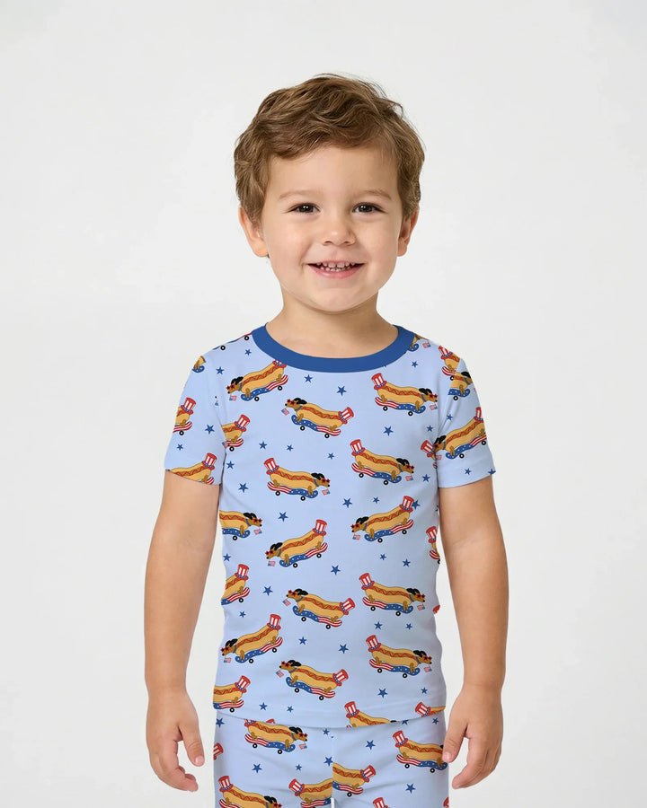 American Hot Dog Bamboo Two Piece Short Sleeve Pajama Set