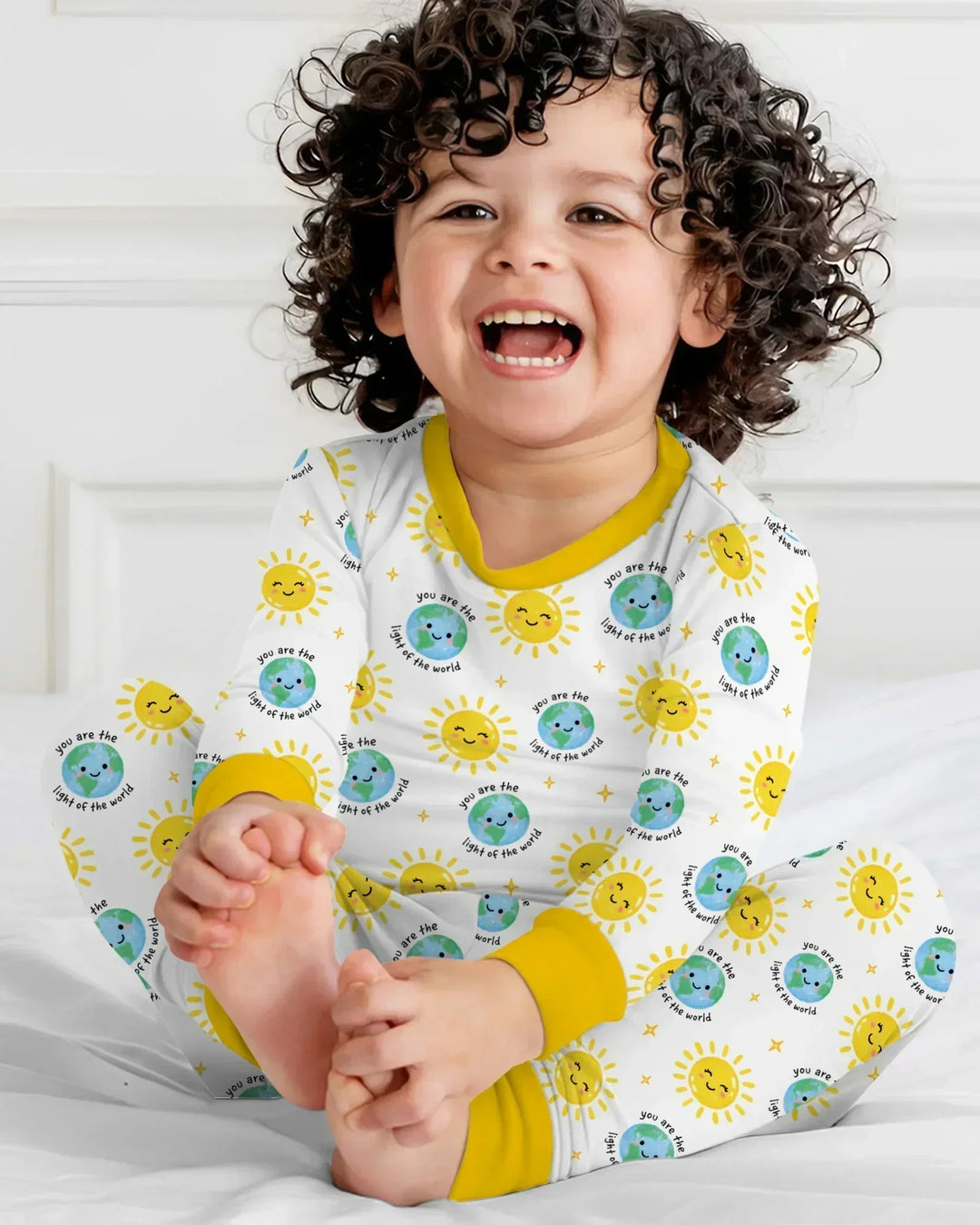 Matthew 5:14 Light of the World Bamboo Two Piece Long Sleeve Pajama Set