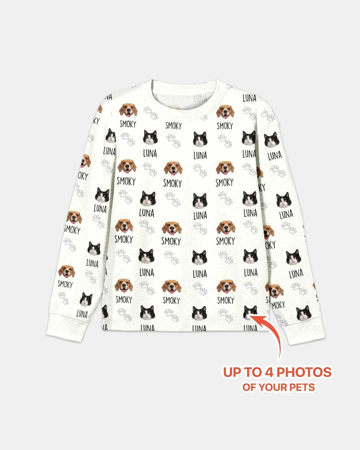 Custom Name and Pet Photos Men's Pajama Set