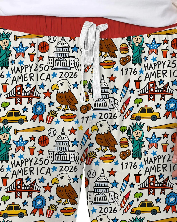 Doodle America 250th Anniversary Family Bamboo Men's Pajama Set